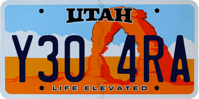 UT license plate Y304RA