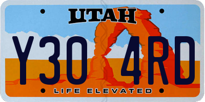 UT license plate Y304RD