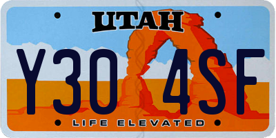 UT license plate Y304SF