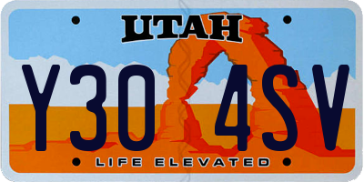 UT license plate Y304SV