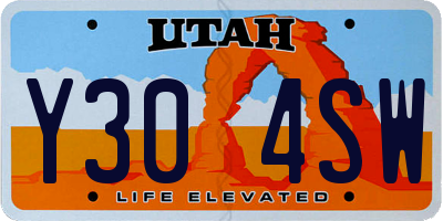 UT license plate Y304SW