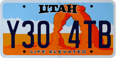 UT license plate Y304TB