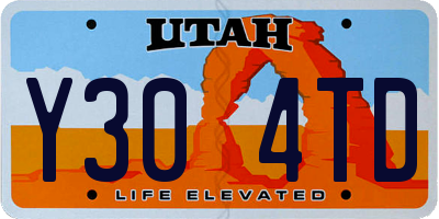 UT license plate Y304TD