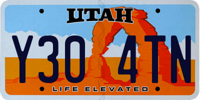 UT license plate Y304TN