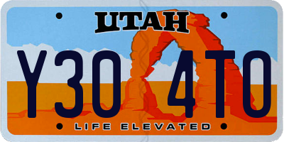 UT license plate Y304TO