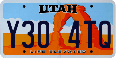 UT license plate Y304TQ