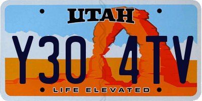 UT license plate Y304TV