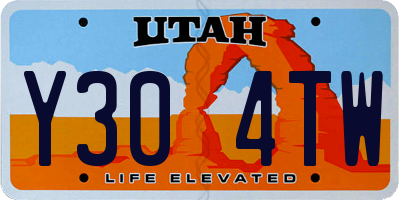 UT license plate Y304TW
