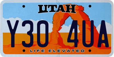 UT license plate Y304UA