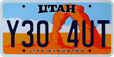 UT license plate Y304UT