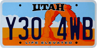 UT license plate Y304WB