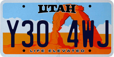 UT license plate Y304WJ