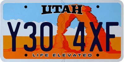 UT license plate Y304XF