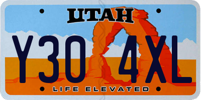 UT license plate Y304XL