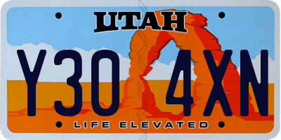 UT license plate Y304XN