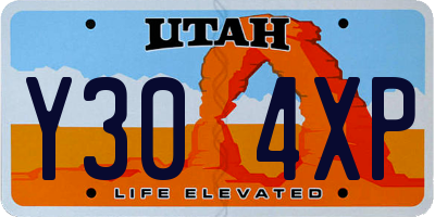 UT license plate Y304XP