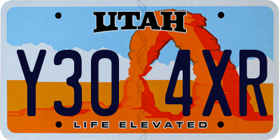 UT license plate Y304XR