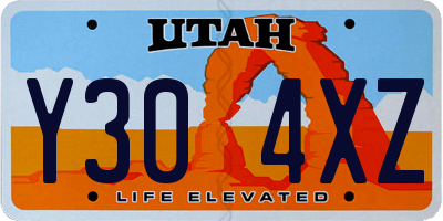 UT license plate Y304XZ