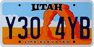 UT license plate Y304YB