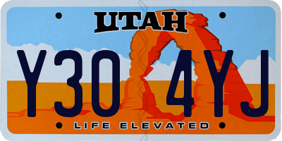 UT license plate Y304YJ