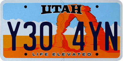 UT license plate Y304YN