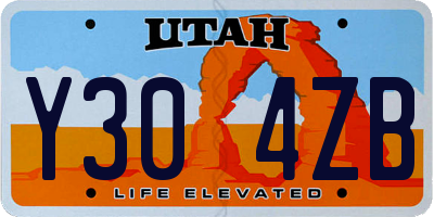 UT license plate Y304ZB