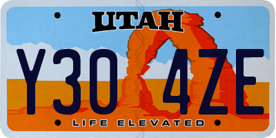 UT license plate Y304ZE