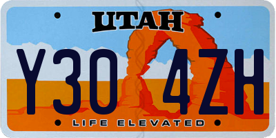 UT license plate Y304ZH