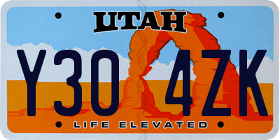 UT license plate Y304ZK