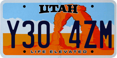 UT license plate Y304ZM