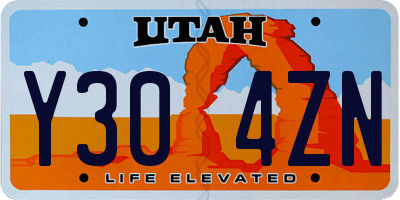 UT license plate Y304ZN