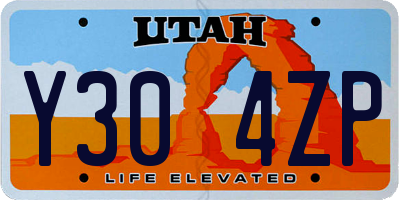 UT license plate Y304ZP