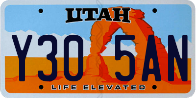 UT license plate Y305AN