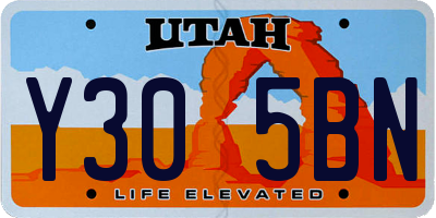 UT license plate Y305BN