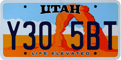 UT license plate Y305BT