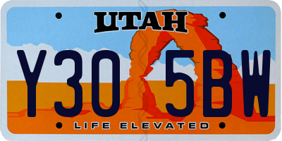 UT license plate Y305BW