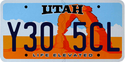 UT license plate Y305CL