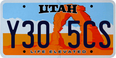 UT license plate Y305CS