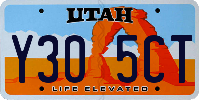 UT license plate Y305CT