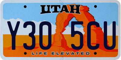 UT license plate Y305CU