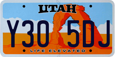 UT license plate Y305DJ