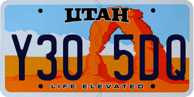 UT license plate Y305DQ