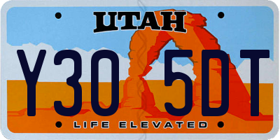 UT license plate Y305DT