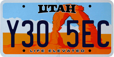 UT license plate Y305EC