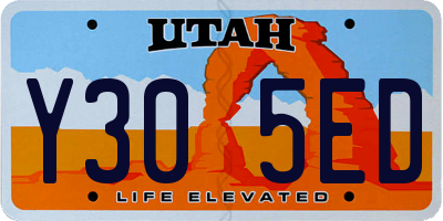 UT license plate Y305ED