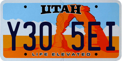 UT license plate Y305EI