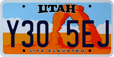 UT license plate Y305EJ