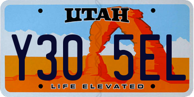 UT license plate Y305EL