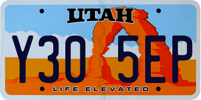 UT license plate Y305EP