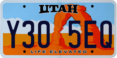 UT license plate Y305EQ